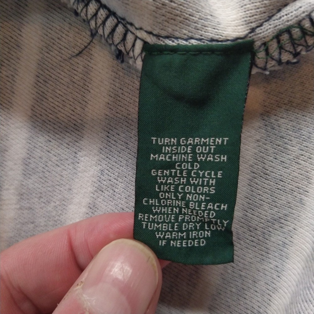 Lauren Jeans Co. Pullover Hoodie Ralph Lauren Womens Large Blue Striped Nautical - Picture 8 of 16